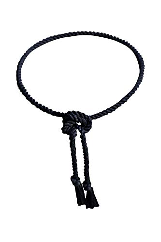 BytherR Mens Rope Belt Goth Slim Dark Twisted Durable Thick Cotton Black