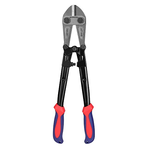 WORKPRO W017004A Bolt Cutter, Bi-Material Handle with Soft Rubber Grip, 14', Red&Blue