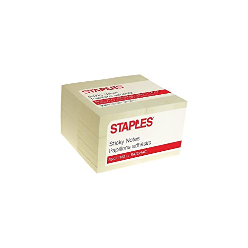 Staples 24295906 Stickies Standard Notes 3-Inch X 3-Inch 100 Sh./Pad 36 Pads/Pk (S-33Yr36)