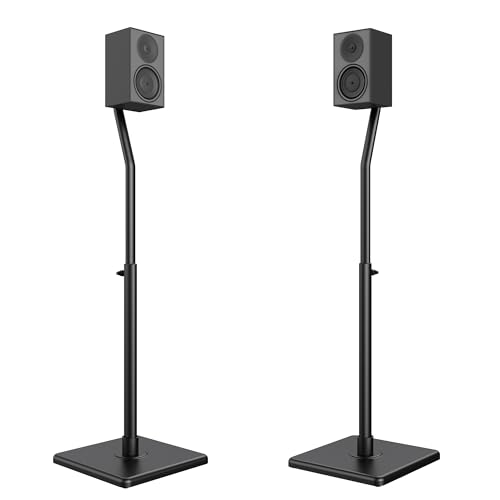 USX MOUNT Universal Speaker Stands, Height Adjustable Extend 30.0' to 39.1' for Satellite Speakers & Small Bookshelf Speakers up to 11 lbs Per Stand, 1 Pair Floor Stands for Sony Bose Polk JBL Yamaha
