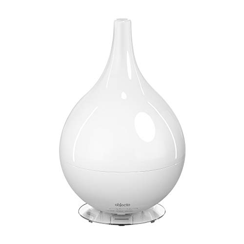 Objecto H3 Hybrid Cool Mist Ultrasonic Humidifier with Aroma Therapy, No Filter Whisper Quiet Operation, White