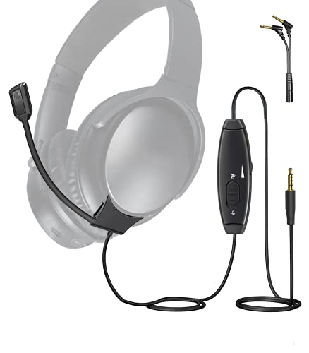 LovMic Detachable Boom Microphone Cable for Bose QuietComfort 35 & Quiet Comfort 35 II(QC35II) Headphones, Gaming Mic with Volume Control & Mute Switch for PC, Laptop, PS4 PS5 Xbox One Controller