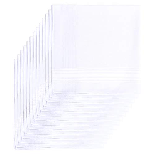Imperial Men's Handkerchiefs Extra Soft Bamboo White Pack of 13 Hankies Eco Friendly