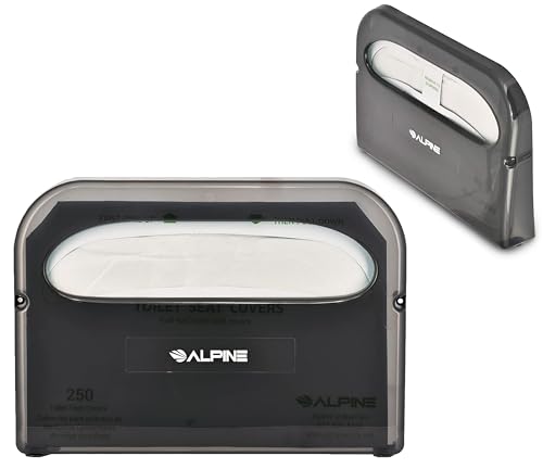 Alpine Toilet Seat Cover Dispenser - Wall Mount Disposable Toilet Seat Cover Holder For Commercial And Residential Use, Half Fold.