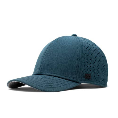 melin A-Game Hydro, Performance Snapback Hat, Water-Resistant Baseball Cap for Men & Women, Heather Ocean, Medium-Large