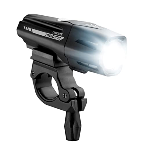 CYGOLITE Metro Plus– 800 Lumen Bike Light– 5 Night & 3 Daytime Modes– Compact & Durable – IP67 Waterproof– Secured Hard Mount– USB Rechargeable Headlight, Black