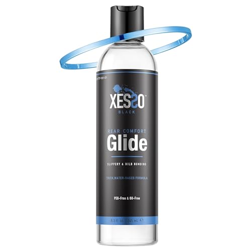 XESSO Water-Based Anal Comfort Lube for Men Women Couples 8.3 Fl Oz, Gently Numbing, Backdoor Relax Desensitizing Gel, Rear Comfort Lube Made in US, Discreet Packaging