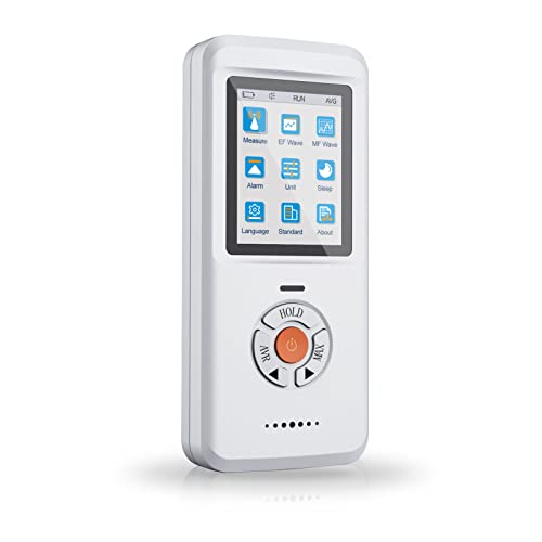 EMF Meter,CHNADKS Upgrated 3-in-1 Rechargeable Electromagnetic Field Radiation Detector for EF RF MF，Handheld Digital EMF Detector with LCD for Home&Office EMF Inspections, and Ghost Hunting