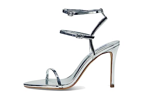Steve Madden Women's Theresa Heeled Sandal, Silver, 8.5