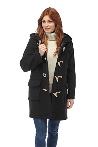 Montgomery Original Womens Wooden Toggles Duffle Coat (Charcoal, Medium)