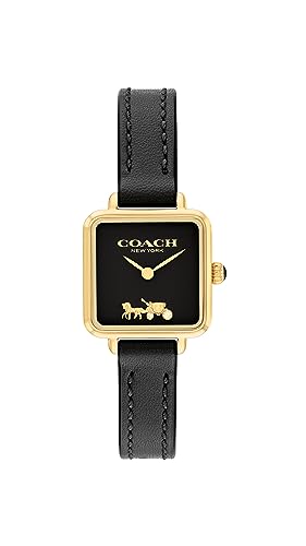 Coach Cass Women's Watch | Contemporary Square Elegance | Fashionable Timepiece for Everyday Style (Model 14504225), Black