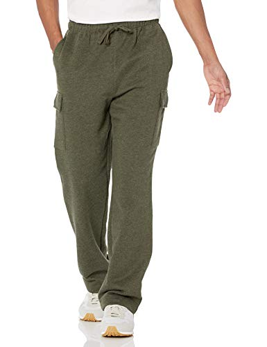 Amazon Essentials Men's Cargo Fleece Sweatpant, Olive Heather, X-Large
