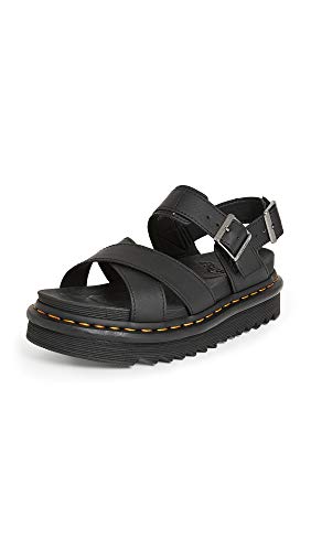 Dr. Martens Women's Ankle Strap Sandal, Black Hydro, 8