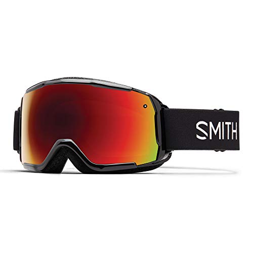 Smith Youth Medium Fit Snow Goggles Black with Red Sol-X Lens