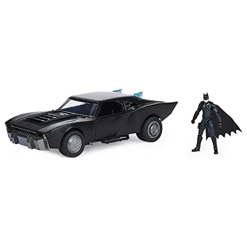 DC Comics, Batman Batmobile with 4” Batman Figure, Lights and Sounds, The Batman Movie Collectible, Kids Toys for Boys and Girls Ages 4 and up