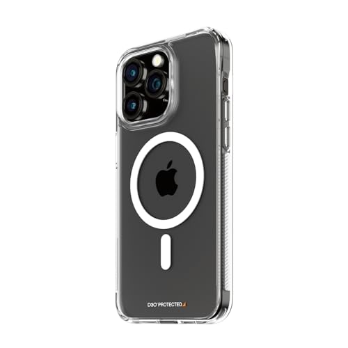 PanzerGlass Case, iPhone 15 Pro Max 1183, Magsafe Clear Hard Case, D3O Additive, Increased Impact Strength, MIL Standard (MIL-STD-810H) Certified, Drop Resistant Performance, Recycled TPE Frame and 100% Recycled Polycarbonate Clear Case, Anti-Scratch, MagSage, Anti-Yellowing, Anti-Fingerprint Coating