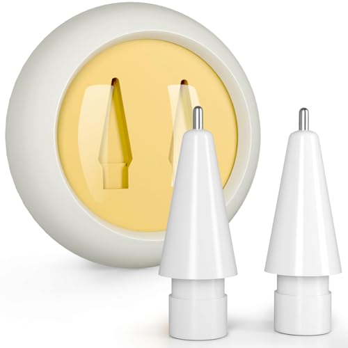 Replacement Tips for Apple Pencil 1st/2nd Gen/USB-C, StylusHome Upgraded Fine Point Apple Pencil Tips, No Wear Out Precise Control Pen Like Nibs for iPad Pro/Air/Mini Pencil- (2 Pack)