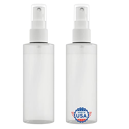 JNDUBZ Plastic Spray Bottle Fine Mist 2 Oz – Refillable, Reusable, Portable Sprayer, Travel Size, Leak Proof for Household Use, Essential Oil, Cleaning Solution and Perfume (2 Pack, 60 ml)