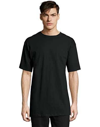 Hanes Size Men's Beefy Short Sleeve Tee Value Pack (2-Pack), Black, 4X-Large/Tall