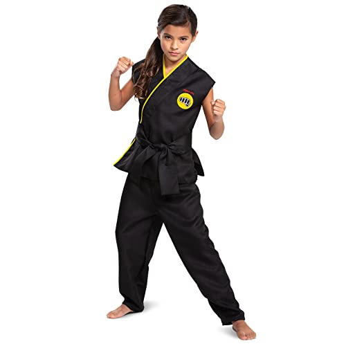 Cobra Kai Costume for Kids, Official Cobra Kai Costume Kids Gi with Black Belt, Child Size Medium (7-8)