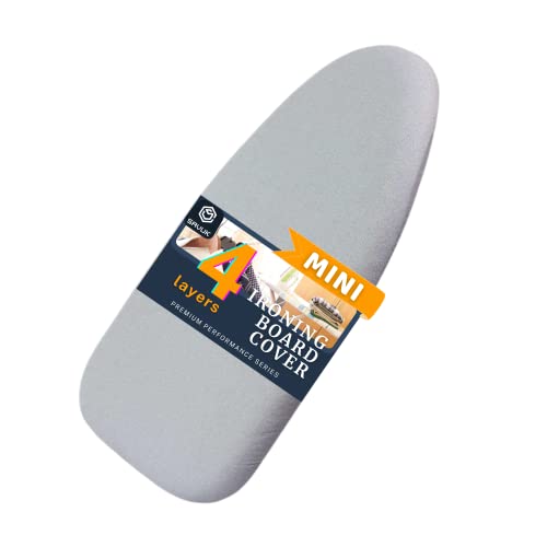 12 X 30 inch Smart Table top Ironing Board Cover and Pad with Standard Size, Fits Small, Mini Board, Extra Thick Padding, Elastic Cord, Heat Resistance (Replacement Cover and Pad 12'x30')