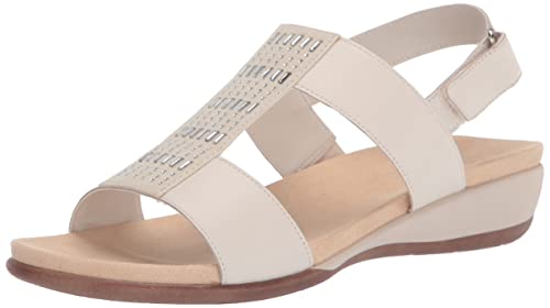 Easy Spirit Women's Hazel Wedge Sandal, Ivory 150, 9.5 Wide