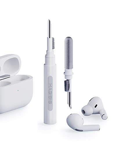 Hagibis Cleaning Kits for Airpods Pro 1 2 3 Multi-Function Cleaner Pen Soft Brush for Bluetooth Earphones Case Cleaning Tools for iPhone 15 Pro Max Lego Camera Lens (White)