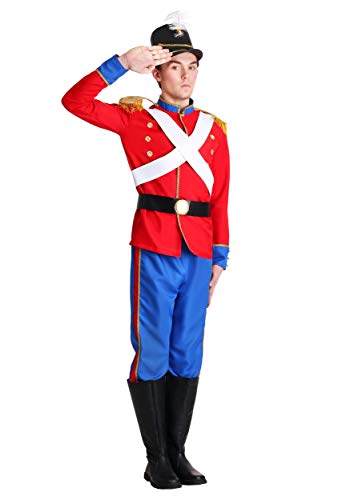 Mens Toy Soldier Costume Adult Nutcracker Costume with Red Jacket Large
