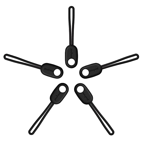 Keyport ParaPull 5-Pack (Black) - Premium Nylon Paracord Zipper Pulls | Heavy Duty Zipper Pull Replacement for Backpacks, Bags, Boots, Jackets, Purses & More | Universal Zipper Extender | EDC Lanyard