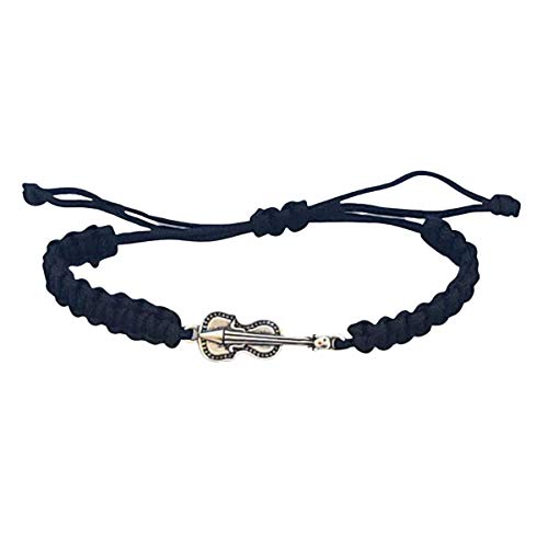 Infinity Collection Violin Charm Bracelet - Black Adjustable Music Jewelry - Music Gift - Music Note- Violinist Gift