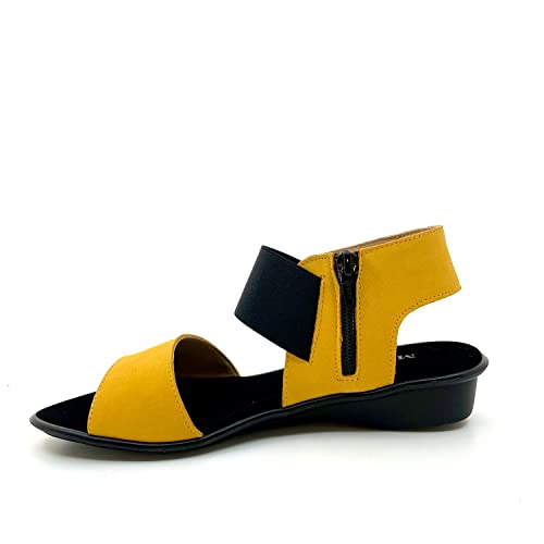 Sesto Meucci Women's Mustard Nabuk Eirlys Flat 8.5 US