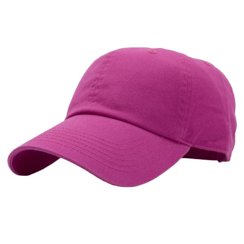 Utmost Unisex Classic Low Profile Cotton Baseball Cap Plain Blank Camoflauge Soft Unconstructed Adjustable Size Dad Hat (Hot Pink)
