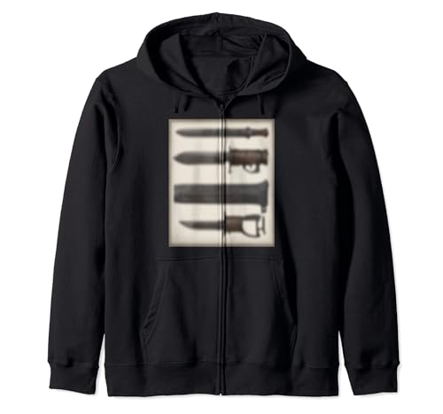 M9 Multi-purpose Bayonet Knife Design Zip Hoodie