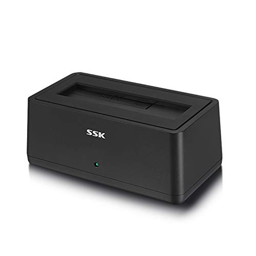 SSK USB 3.0 to SATA External Hard Drive Docking Station Enclosure Adapter for 2.5 & 3.5 Inch HDD SSD SATA, super speed up to 5Gbps, Support UASP no drivers needed(20TB Supports)