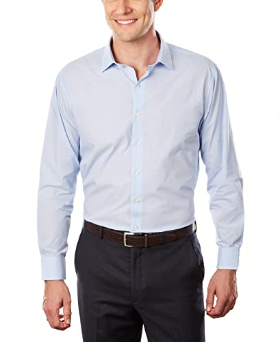 Unlisted by Kenneth Cole mens Slim Fit Checks and Stripes (Patterned) Dress Shirt, Sky Blue, 18 -18.5 Neck 34 -35 Sleeve XX-Large US