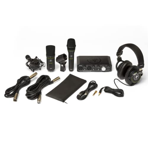 Mackie Producer Bundle with Onyx Producer interface, EM89D dynamic mic, EM91C condenser mic and MC-100 headphones.