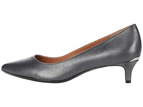Calvin Klein Women's Gabrianna Pump, Pewter Leather, 9
