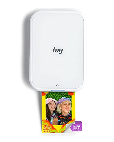 Canon IVY 2 Mini Photo Printer, Print from Compatible iOS & Android Devices, Sticky-Back Prints, Pure White