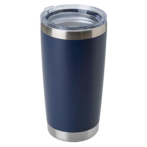 DOMICARE 20oz Stainless Steel Tumbler Bulk with Lid, Double Wall Vacuum Insulated Travel Mug, Powder Coated Coffee Cup (Powder Navy, 1)