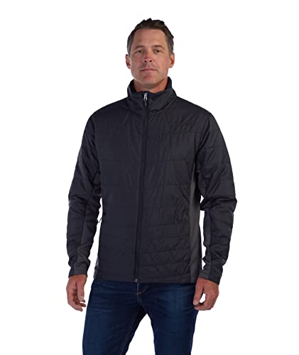 Spyder Men's Standard Peak Zip Insulated Mid Layer Puff Ski Jacket, Black, Large
