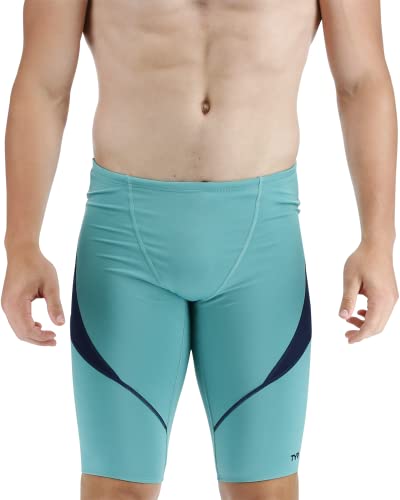 TYR Men's Standard Durafast Elite Curve Splice Jammer Swimsuit, Latigo Bay Teal, 28
