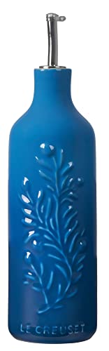 Le Creuset Olive Branch Collection Stoneware Embossed Oil Cruet, 9' tall, Marseille