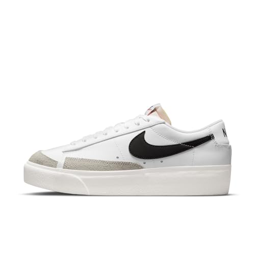 Nike Womens WMNS Blazer Low Platform DJ0292 101 - Size 8W White/Black