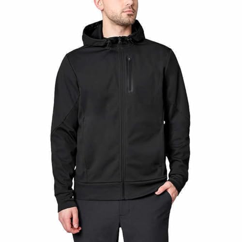 Mondetta Men's Full Zip Hooded Active Jacket (Large, Black)