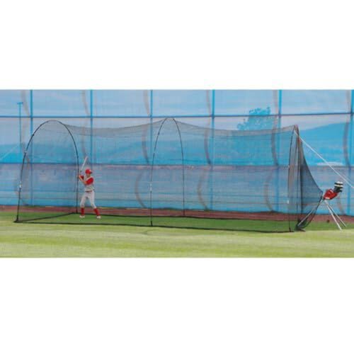 HEATER SPORTS PowerAlley Baseball and Softball Batting Cage Net and Frame, With Built In Pitching Machine Harness For Safety (Machine NOT Included)
