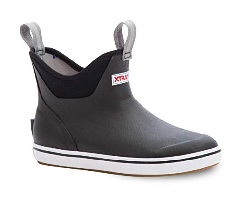 XTRATUF Women's Durable Waterproof Breathable Slip-Resistant 6 Inch Ankle Deck Boots, Black, 6