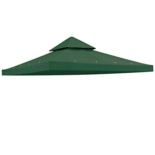 Chi Mercantile 9.9 x 9.9 Feet 2-Tier Gazebo Canopy Top Replacement Cover for Patio Outdoor Backyard (Green)