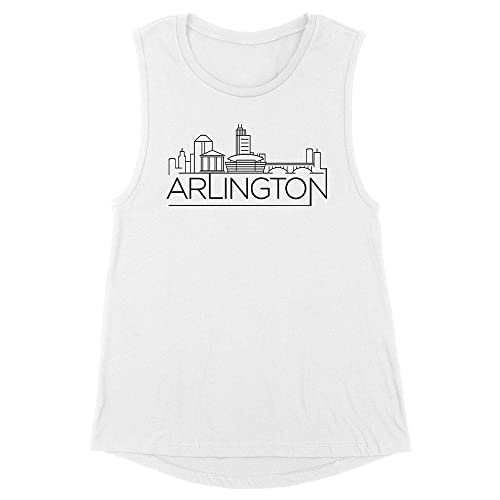 TeesAndTankYou Skyline Arlington Virginia Women's Muscle Tank 2X-Large White