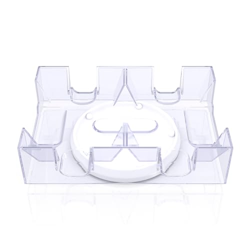 Dual Deck Revolving Card Holder - 360 Degree Poker Playing Cards Holder Canasta Card Holder Casino Accessories Acrylic Playing Card Holder for Playing Card Games - Clear Tray Poker Card Deck Holder