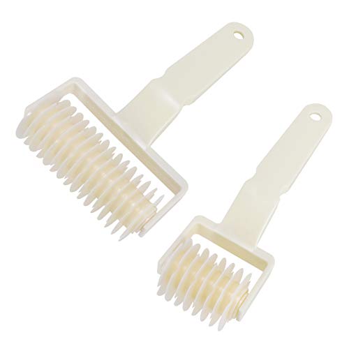 Lamoutor 2Pcs Lattice Roller Cutter Pastry Cutter Roller DIY Baking Tool for Dought Cookie Pie Pizza Bread Pastry